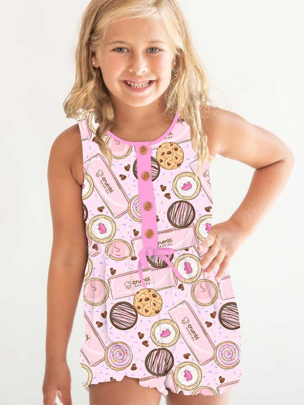 Cookie Crumbs Bamboo Bubble Romper
